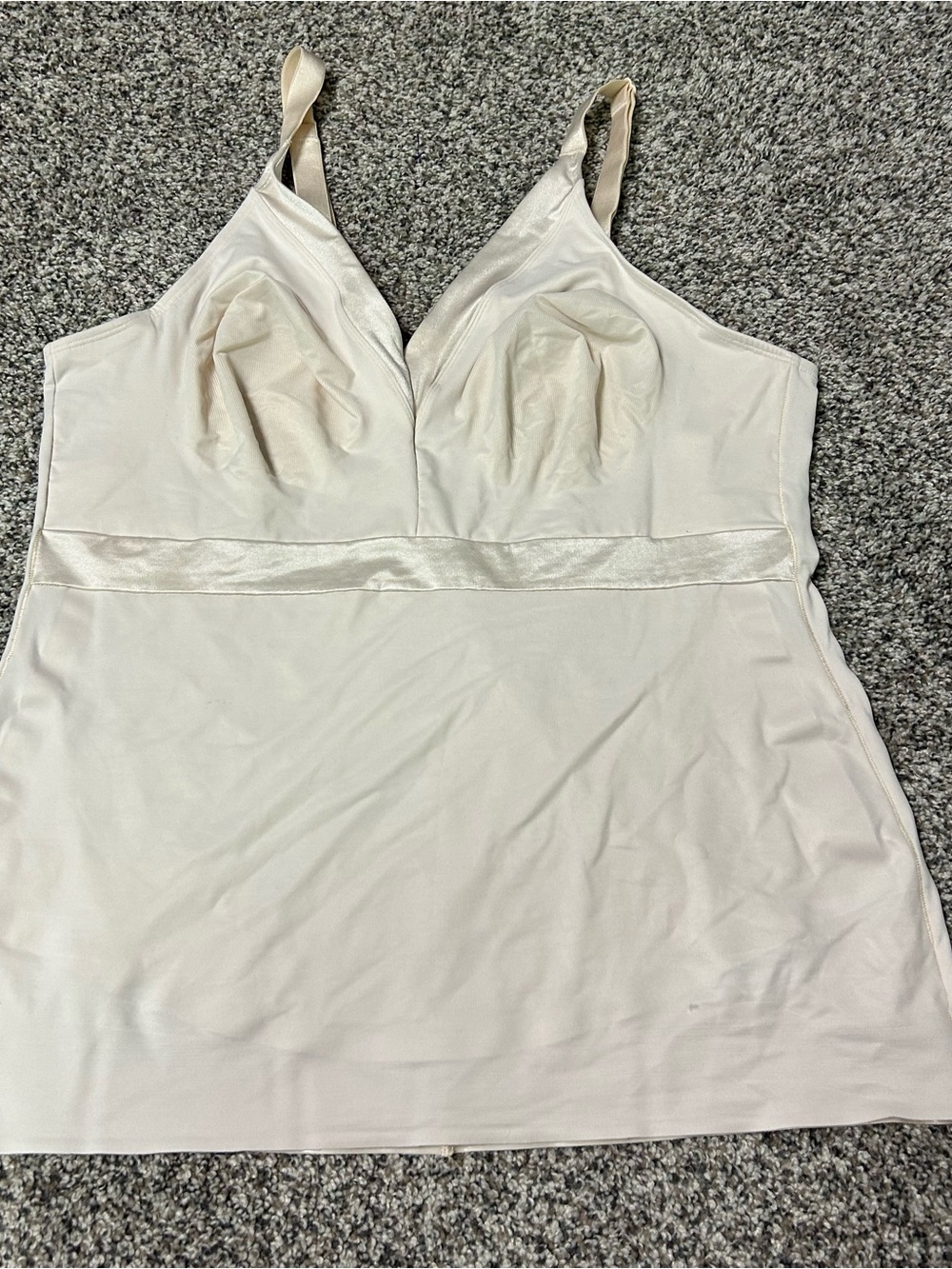 Ruby Ribbon Cami 46 Beige Style #3061 Shapewear Satin Adjustable